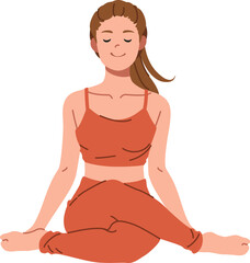 Woman in sportswear doing yoga illustration