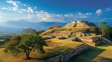 Monte Alban in Daylight Rising above Mexicos Oaxac_003