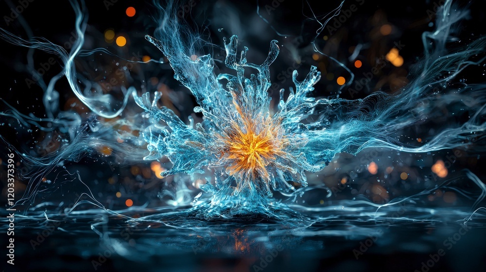Leinwandbilder Flow of thought energy through the nervous system dynamic water explosion abstract concept vibrant environment close-up view