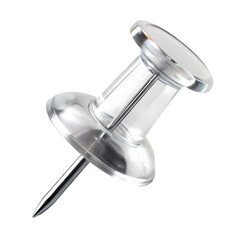 Transparent Push Pin Office Stationery Supplies Clear Glass Pin top tack head side view icon metal  
