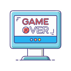 game over screen icon, game over screen vector illustration-simple illustration of game over screen, perfect for game over screen logos and icons