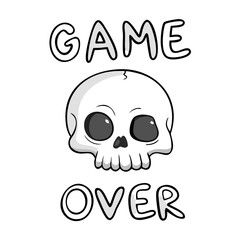 game over skull icon, game over skull vector illustration-simple illustration of game over skull, perfect for game over skull logos and icons