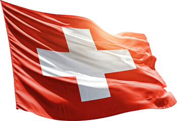 waving flag of Swiss, national symbol of switzerland