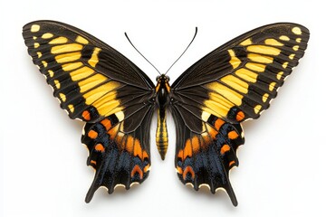 Naklejka premium Swallowtail butterfly display nature superrealistic photo studio full body febustchannel