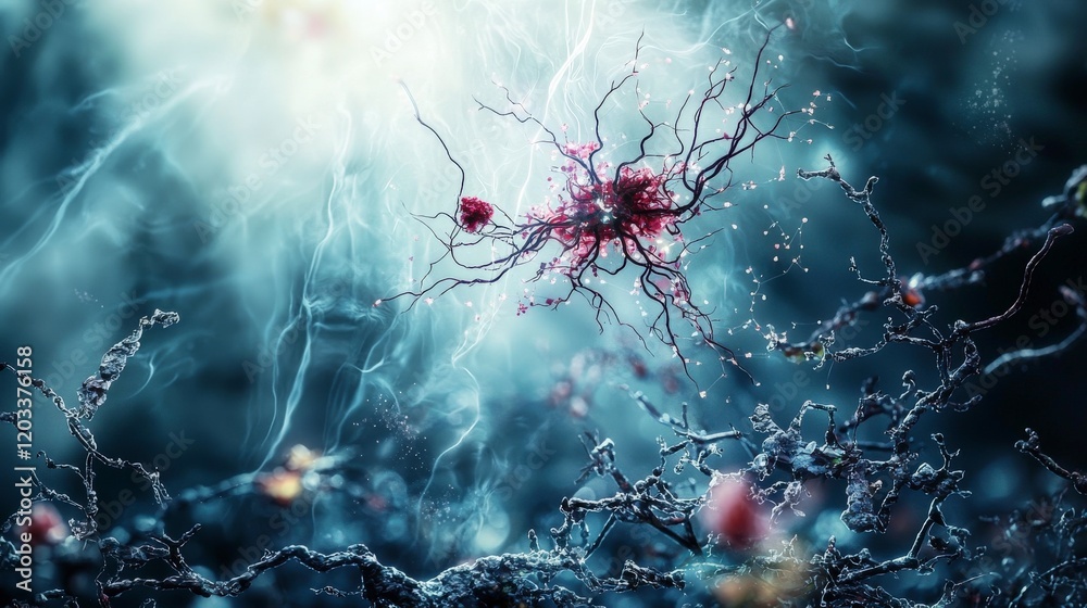 Aufkleber Neural networks in action exploring the depths of symbolic systems abstract environment science perspective