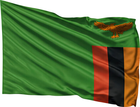 waving flag of Zambia, national symbol