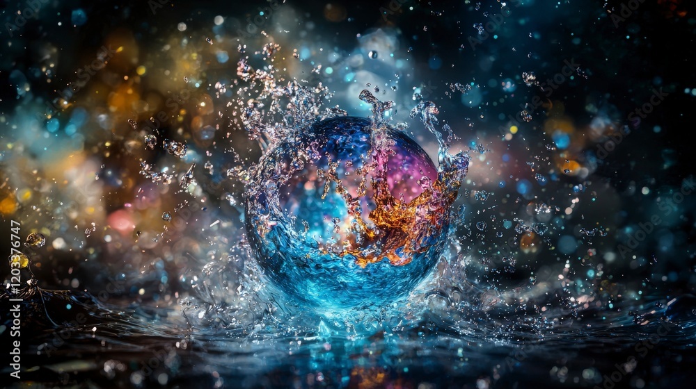 Aufkleber vibrant underwater world an abstract perspective on water’s artistic dance and unleashed imagination