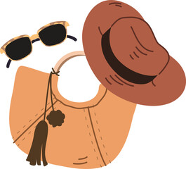 Beach travel stuff illustration