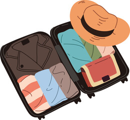 Travel luggage stuff illustration