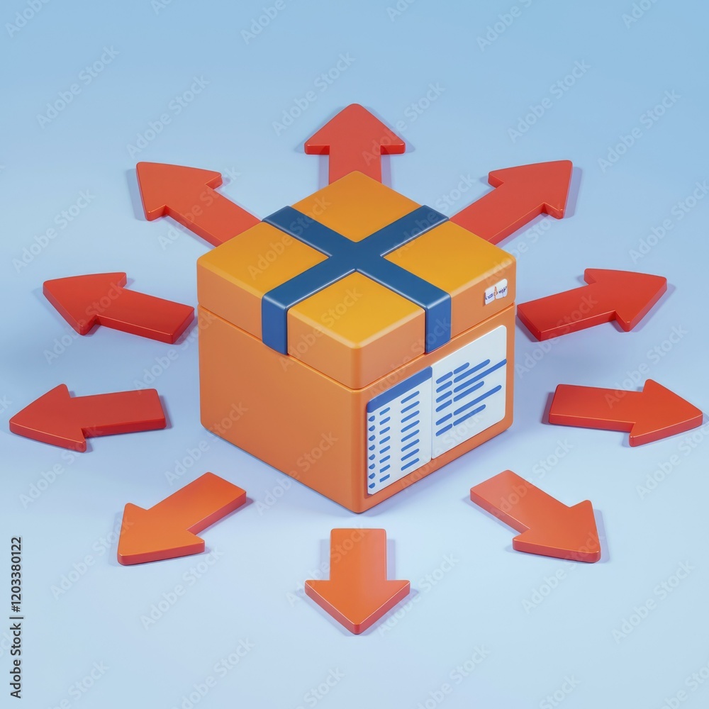 Poster A single package is being shipped to multiple destinations, symbolizing widespread distribution.