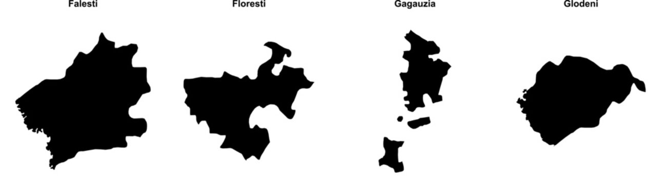 Falesti, Floresti, Gagauzia, Glodeni outline maps