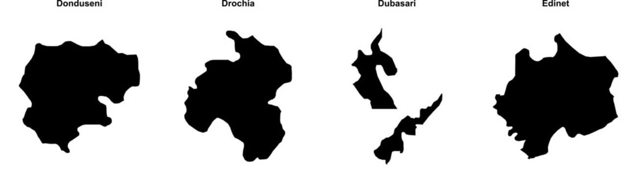 Donduseni, Drochia, Dubasari, Edinet outline maps