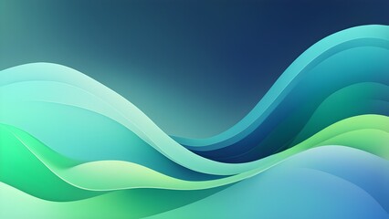 Abstract background with smooth, flowing teal and green waves.
