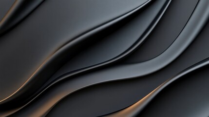 Black flowing curves with soft gradients and luxurious texture
