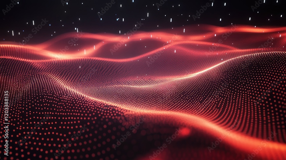 Poster a glowing network of dots and lines, creating a modern tech-inspired abstract background on a dark s