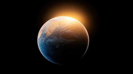 Artistic Glow of Earth with Bright Sunlight Rising Above the Horizon