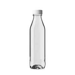 Clear Plastic Bottle with White Cap Beverage Packaging Design Mockup,