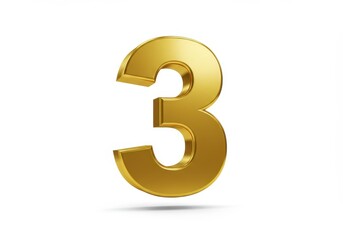 Obraz premium A 3D illustration of a shiny metallic gold number three