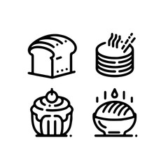 your minimalist bread icon with clean lines on a white background
