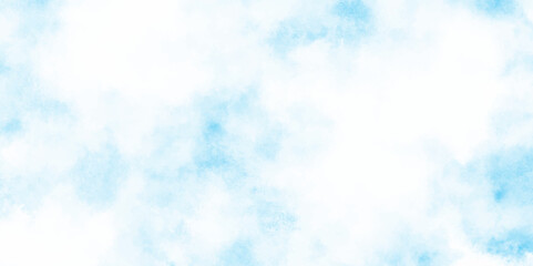 Soft and cloudy blue sky Watercolor background texture, cloudy and soft sky blue blurred and grainy Blue powder explosion, The sky blue texture clouds, blue watercolor paper texture background.