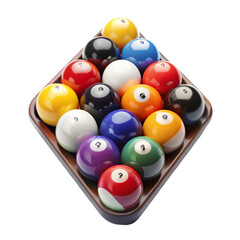 Naklejka premium Billiardballs ready to break on white background