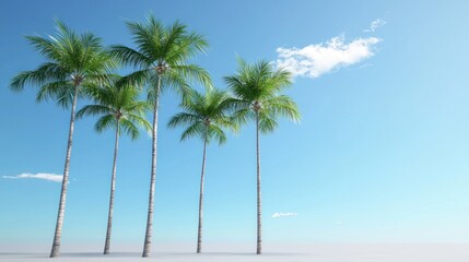 Obraz premium Tropical Palm Trees under Blue Sky
