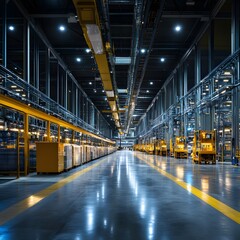 Illuminated Smart Factory Interior with Efficient 5G-Enabled Automation and Analytics