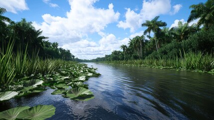 Obraz premium Tranquil Jungle River