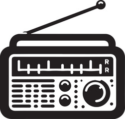 Radio vector in black and white