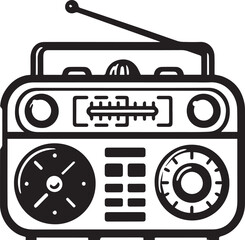 Radio vector in black and white