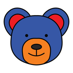 Teddy Bear Toy Flat Icon Isolated On White Background