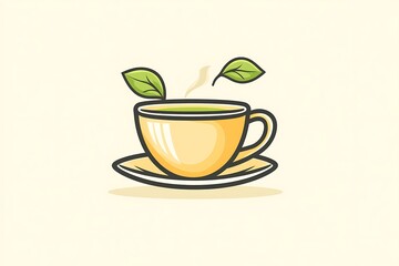 Warm, inviting illustration of a steaming cup of tea.