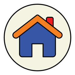 Home Button Flat Icon Isolated On White Background