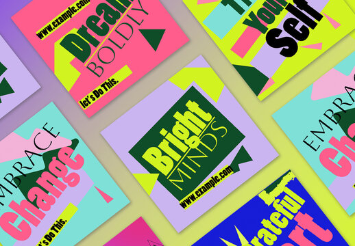 Colourful Typography Based Social Media Template