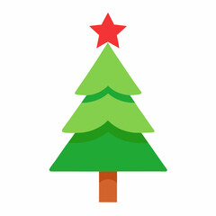 Obraz premium Christmas tree icon vector on white background.