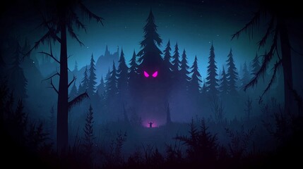 Forest Monster Night Shadow Lurking Figure Silhouettes