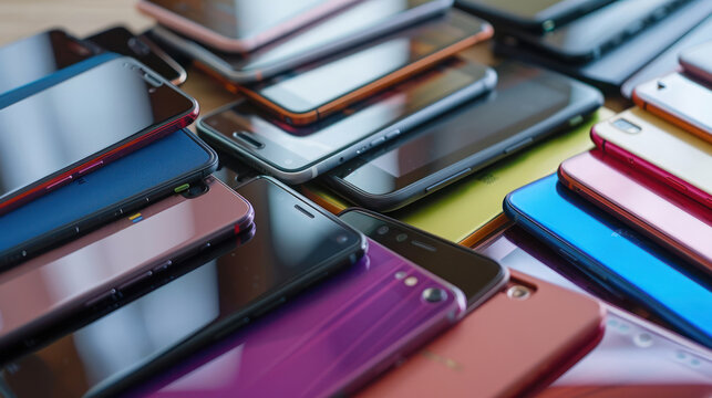 old technology mobile smartphone break trash electronic junk device garbage