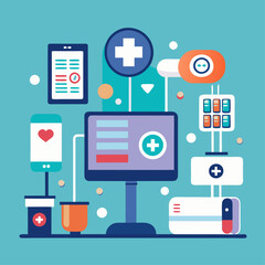 Digital medication management system in a high-tech clinic. Medication Clinic. smart healthcare.