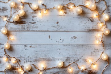 Fototapeta premium A white background with a string of lights that are white and yellow