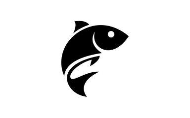 fish logo vector icon, simple fish silhouette logo template