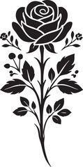 nice Rose silhouette vector art illustration
