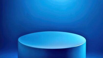 Minimalist Blue Podium with Sleek Design and Matching Background