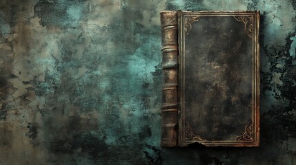 Antique Book on Dark Textured Background Vintage Book Cover