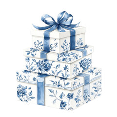 Coquette Christmas Chinoiserie Clipart Vector Illustration