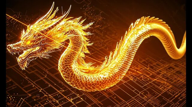 double dragon on black background