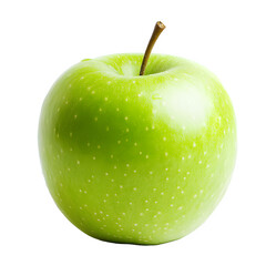 whole green apple on transparent background