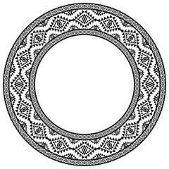 Vintage frame border ornament vector. Ethnic seamless round pattern. Mandala Floral Baroque. Classic antique ornate element. Decorative border for frame, textile, fabric, rug, tattoo, ceramic.