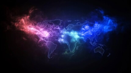 Global Network Connection Digital World Map