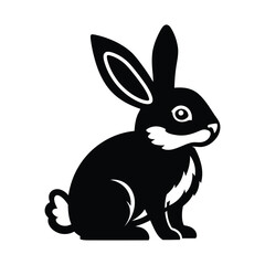 Rabbit silhouette vector clipart.