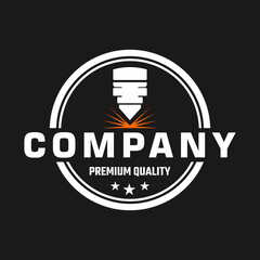 Laser Cutting logo design, laser cutting vector, vintage laser cutting
